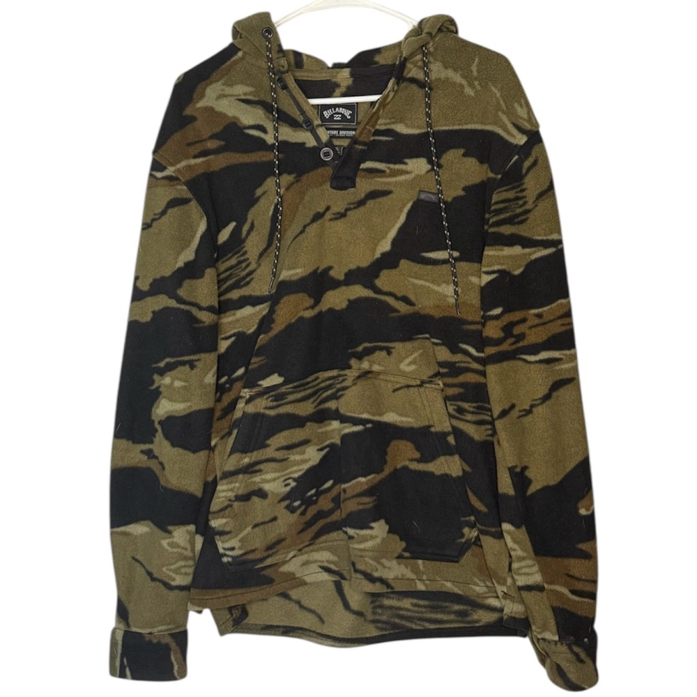 Billabong Adventure Division Outdoor Mens M Camo AOP Pullover Fleece Hoodie